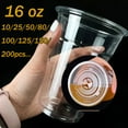 thumbnail image 1 of 16 Oz. Clear Plastic Cups with/without Flat Lids PET Crystal Clear Disposable 16oz, 1 of 7