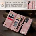 thumbnail image 4 of For Samsung Galaxy A52 Wallet Case,Multi-Functional Retro Leather Purse Flip Cover Zipper Wallet Case with Removable Card Slots Pocket & Detachable Wrist Strap Magnetic Phone Case, Pink, 4 of 10