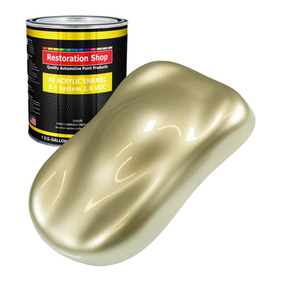 Restoration Shop Antique Gold Metallic Acrylic Enamel Auto Paint - Gallon Paint Color Only - Single Stage High Gloss