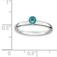 thumbnail image 4 of High 4mm Round Blue Topaz Sterling Silver Ring, 4 of 8