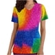 thumbnail image 1 of Fiudx Camisetas para Mujer Top de Chaqueta de Trabajo Protectora con Bolsillo de Manga Corta y Estampado de Purpurina de Bloque de Color Retro con Cuello En V para Mujer, 1 of 4