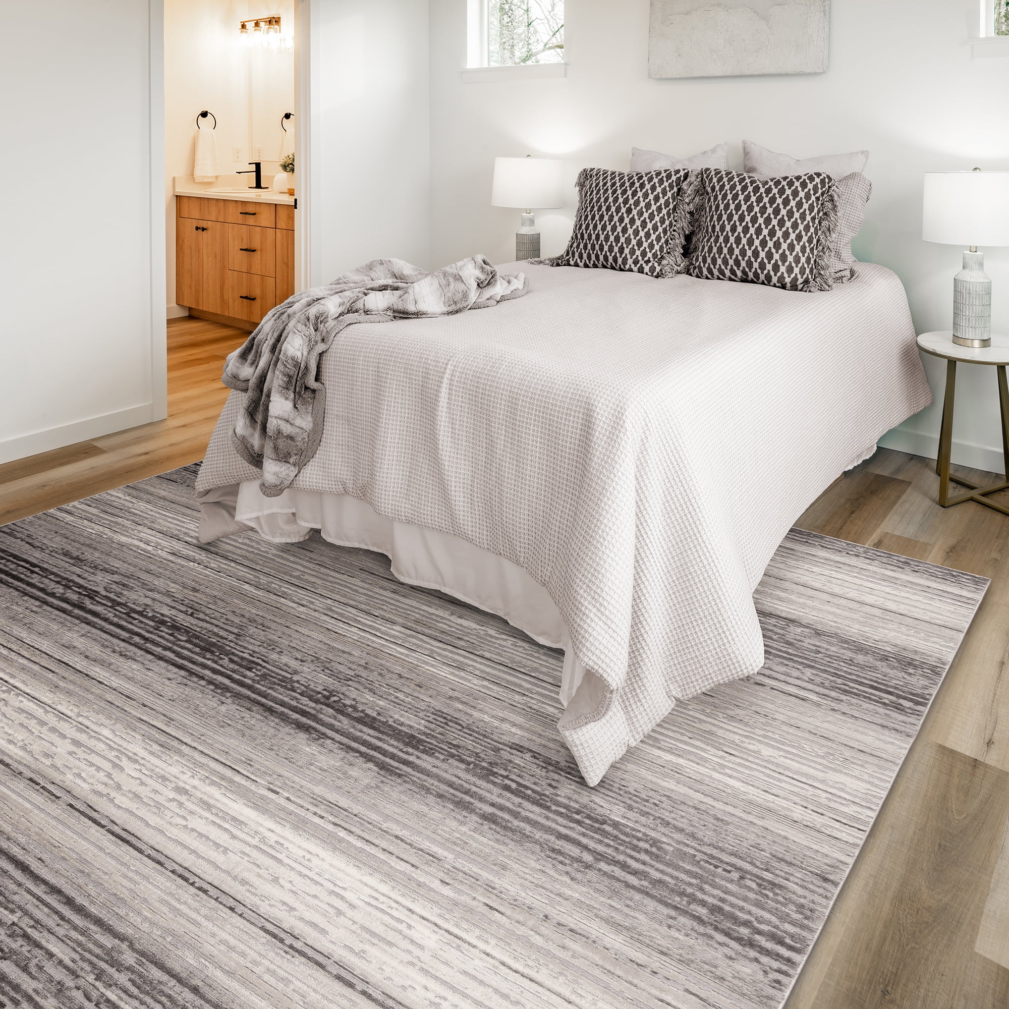 Gertmenian Bloom Osian Modern Ombre Gray Area Rug, 9x13