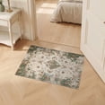 thumbnail image 2 of ODIKA 2'x3' Ultra-Soft Accent Mat, Vintage Distressed Boho Farmhouse Border Detail Scrolls Ornamental None Washable, Bare feet friendly, Easy Care Indoor rug for Bedside, Footrest, 2 of 7