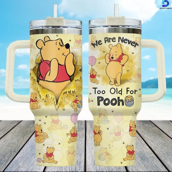 Disney Pooh 40oz Tumbler, Winnie The Pooh Tumbler For Fan, Pooh Bear Stainless Tumbler, Disneyland Trip Steel Tumbler, Pooh Fan Cup