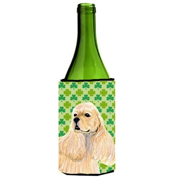 Cocker Spaniel St. Patricks Day Shamrock Portrait Wine bottle sleeve Hugger - 24 oz.
