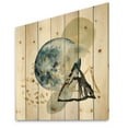 thumbnail image 2 of Designart 'Minimalistic Landscape of Moon With Mountains II' Modern Print on Natural Pine Wood, 2 of 5