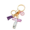 thumbnail image 2 of LYMAYTER Cute Pink Tassel Mug Accessory Initial Letter Charm Keychain - with Tassel, Heart - shaped Sequins, 2 of 7