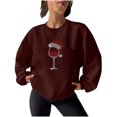 thumbnail image 2 of WXLWZYWL Merry Christmas Sweatshirt for Women Long Sleeve Xmas Shirts Cute Santa Print Crewneck Holiday Pullover Tops, 2 of 4