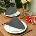 thumbnail image 3 of Coolnut Set of 4 Gray Glitter Texture Satin Napkin Square 20 Inches Table Napkins Soft Smooth Decorative Napkins for Wedding Banquet Party Decoration, 3 of 6