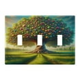 thumbnail image 2 of 2 Gang Light Switch Cover Plate Tree with Colorful Fruits Wall Plate Decorate Electrical Outlet Cover Plates 4.56”x4.48”, 2 of 8