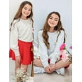 thumbnail image 4 of Oudiya Girls Lantern Sleeve Crew Neck Sweater Cute Pullover Top Jumper Outwear for Kids 5-13 Years, 4 of 7