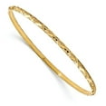 thumbnail image 3 of 925 Sterling Silver Gold-tone Diamond-cut Slip-on Bangle Bracelet, 3 of 5