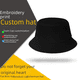 thumbnail image 2 of Sombrero de pescador de algodón con logo bordado, sombrero plano con sombrilla para niños, hombres y mujeres, gorro de lavabo con protección solar, 2 of 3