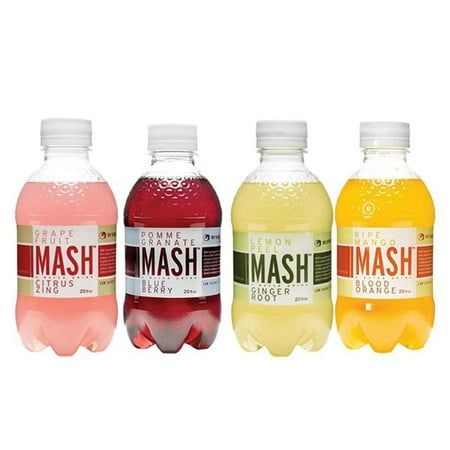 MASH 20 oz Plastic Bottle 4-Flavor Variety Pack (Pack of