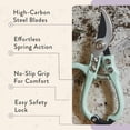 thumbnail image 4 of Hand Pruners - Lightweight Pruning She W/Easy Lock- Gardening Scissors Bypass Sharp Carbon Steel Blade Rust Resistant Garden Tools Reusable Holster Lavender, 4 of 5