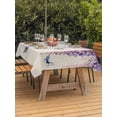 thumbnail image 3 of Outdoor Tablecloth with Umbrella Hole for Patio/Picnic/Party/Camping, Wisteria Waterproof Table Cloth Rectangle Table Cover Washable, Spring Purple Flowers Butterflies Vintage Beige (60"x 120"), 3 of 8
