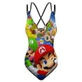 thumbnail image 6 of Super Mario Womens One-Pieces Swimsuit Sexy CirssCross Swimwear Printing Bathing Suits 2XL, 6 of 8