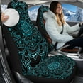 thumbnail image 2 of Uorisanigo Car Seat Covers Front Seats, Blanket Cloth Seat Covers 2 Pack, All Weather Mandala Lotus Car Seats Cover Comfort & Protection for Truck,SUV,Sedan,Van, 2 of 7