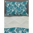 thumbnail image 3 of Paisley Comforter & Sham Bedding Set, Antique Floral Ornamental Retro Swirled Pattern, 3 pcs Duvet Set Microfiber Filling Quilt, 5 Sizes, Pale Blue Teal and Aqua, by Ambesonne, 3 of 4