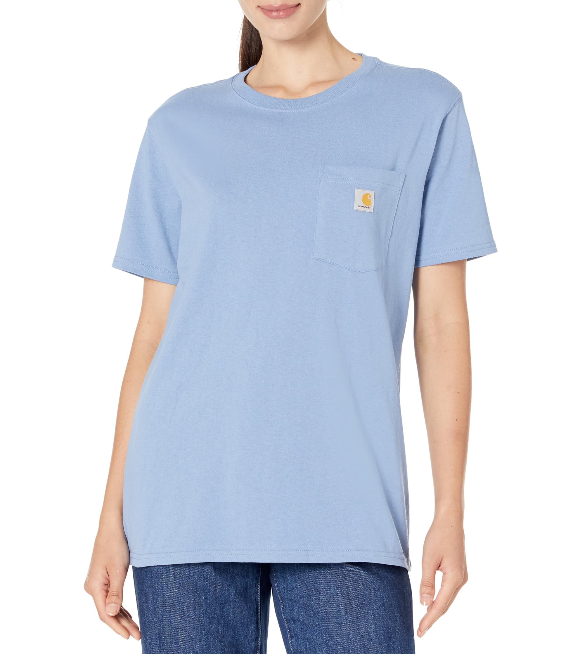 (取寄) カーハート レディース WK87 ワークウェア ポケット ショート スリーブ Tシャツ Carhartt women WK87 Workwear Pocket Short Sleeve T-Shirt Black Carhartt Women's WK87 Short Sleeve Pocket T-Shirt - Heather