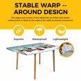 thumbnail image 4 of Teal Blue Christmas Table Cloths for 6 Foot Rectangle Tables, Snowman Xmas Tree Winter Snowflake Patio Waterproof Elastic Fitted Tablecloths, Washable Rectangular Table Cover for Camping, 4 of 8