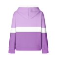 thumbnail image 6 of Fashion Color Block Pullover Hoodie Women, Loose Fit Long Sleeve Sweatshirt with Hood and Pocket, Ideal for Everyday Autumn Winter Wear Purple, 6 of 6