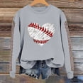 thumbnail image 2 of Chandail en Molleton Uni Femme Printemps Imprimé Baseball Col Rond Ample Décontracté Chandail à Capuchon - Hontri, 2 of 4
