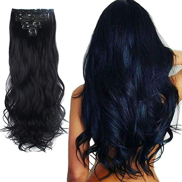 FLORATA Clip in Hair Extensions 7Pcs 16 Clips 24 Inch Double Weft Full