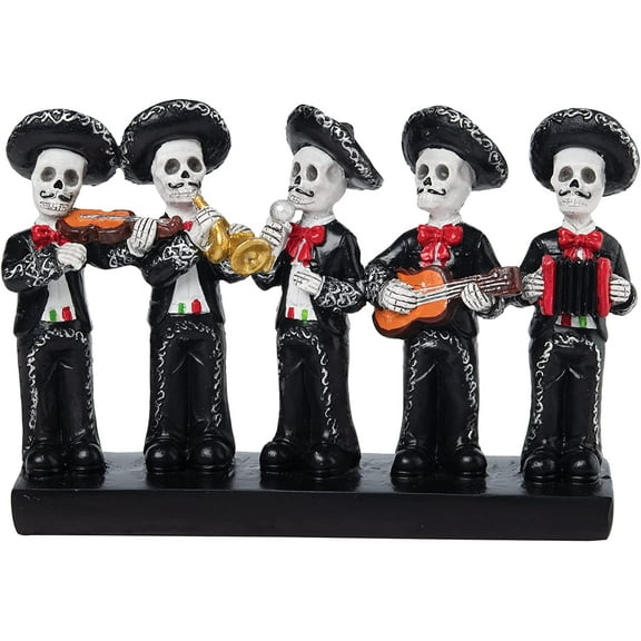 Skeleton Mariachi Band ative Small Figurine Day of The Dead Dia De Los Muertos Figurines Shelf Sitter Party Festive Indoor Statue Table ation