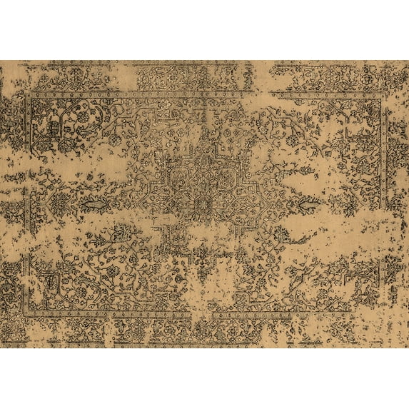 Ahgly Company Indoor Rectangle Oriental Brown Industrial Area Rugs, 4' x 6'