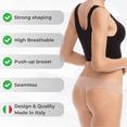 thumbnail image 3 of Farmacell Women's Push-up Bra Top Band with Wide Straps and Breast Support Effect, Made in Italy, Black, L, Cod. 618, 3 of 10