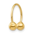 thumbnail image 2 of Boucles d'Oreilles à Vis en Or Jaune 14K Madi K à Perles Simples Demi-Cerceau, 2 of 2