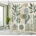 thumbnail image 4 of Ambesonne Monstera Shower Curtain, Minimalist Floral Romance, 69"Wx70"L, Pale Reseda Green Sepia, 4 of 4