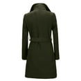 thumbnail image 5 of Women's Trench Coat Classic Lapel Overcoat Long Sleeve Winter Warm Mid Length Belted Jacket Coat winter coats for women, 5 of 5