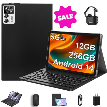 Tablet 2024 Latest Android 14 12GB RAM 256GB ROM Powerful Octa-Core+13MP Camera