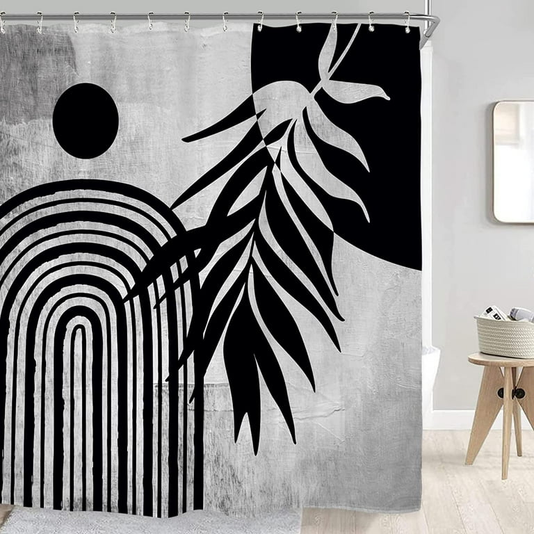 Abstract Lines Face Shower Curtain/ Women Face Polyester Fabric Waterproof  Shower Curtains / Bathroom Shower Curtain With Hooks /art Decor 