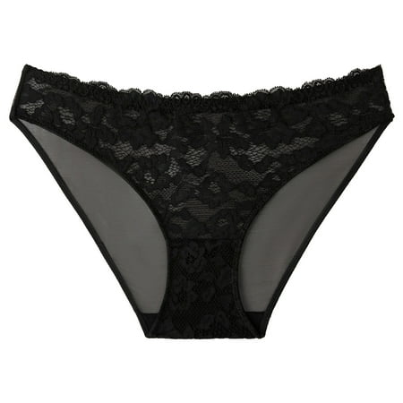 Kmdttou Women s Underwear Cotton Sexy Lace High Cut Panties Comfort Bikini Panty Stretch Underpants Breathable Ladies Briefs (Regular & Plus Size) Black-S