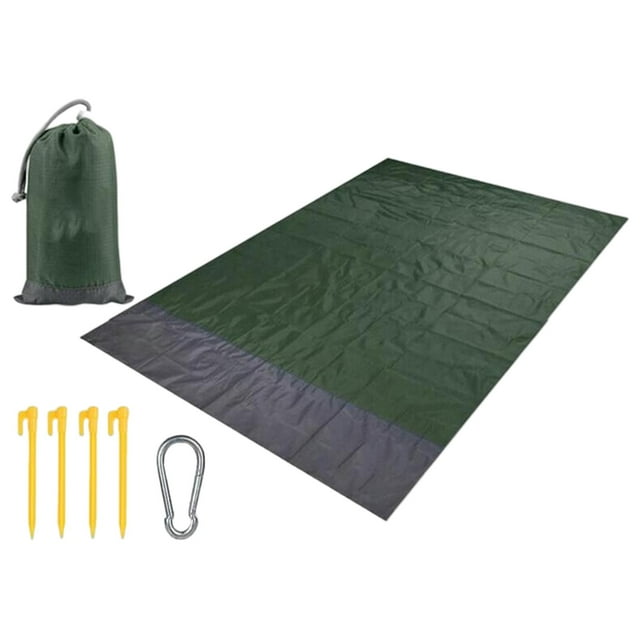 Manta de picnic ligera, resistente a la arena, compacta, plegable, impermeable, para viajes. Verde oscuro
