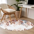 thumbnail image 4 of Brown Eucalyptus Fall Round Area Rug 3.3 FT, Non Slip Small Entryway Kitchen Mat, Botanical Weeping Leaves Pastoral Washable Soft Circular Rug Non-Shedding Door Mat for Bathroom Playroom Kids Room, 4 of 9