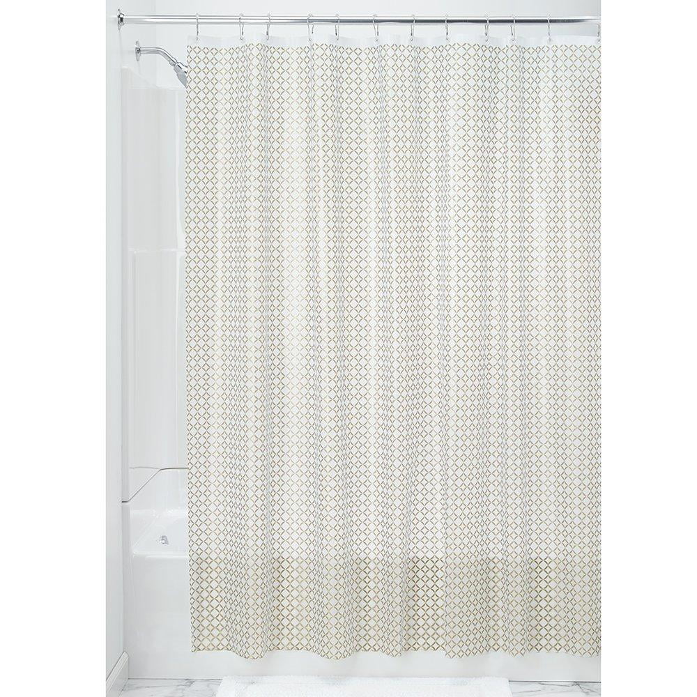 InterDesign Addie Decorative PEVA 3G Shower Curtain Liner Gold 35981 72 x 72 