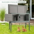 thumbnail image 3 of Gymax Small Elevated Rabbit Hutch Bunny Cage w/ Hinged Asphalt Roof & Removable Tray, 3 of 10