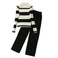 thumbnail image 5 of bbymog Girls' Fall and Winter Outfits Knitted Crewneck Long Sleeve Sweater and Long Pants Set Girls Fashion Kids Clothes Girls Black 10 Years, 5 of 9