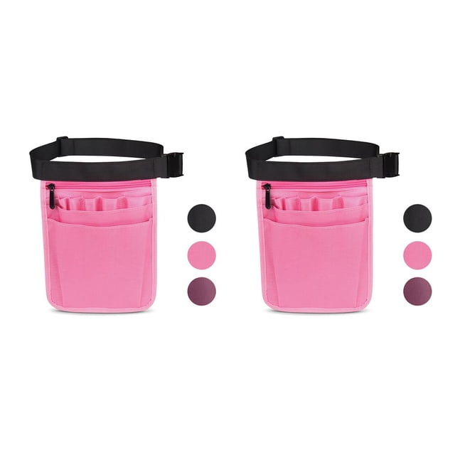 Speravity Riñonera de nailon portátil, bolsillos de almacenamiento de herramientas, cinturón deportivo, organizador plegable rosado 2piezas Speravity CBP159044