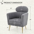 thumbnail image 2 of Summit Living Sherpa Accent Chair with Adjustable Headrest, Teddy Barrel Sofa for Living Room Bedroom Office, Gray, 2 of 10