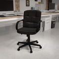 thumbnail image 2 of UrbanPro Contemporary Faux Leather Mid Back Chair with Padded Arms in Black, 2 of 6