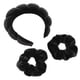 thumbnail image 4 of Diadema para lavarse la cara, 2 unidades, muñequeras de poliéster suave, juego de bandas para el cabello, 4 of 14