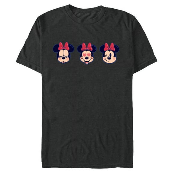 Disney Minnie Mouse Emoticon Expressions - Short Sleeve Blended T-Shirt for Adults - Customized-Dark Heather
