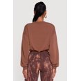 thumbnail image 5 of Women's Long Sleeve Cropped Bubble Hem Sweatshirt, 5 of 5