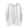 thumbnail image 1 of Sudadera con capucha sin mangas para hombre, color blanco, con bolsillos, transpirable, suave y holgada, para gimnasio, citas y compras, talla XL, 1 of 8