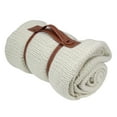 thumbnail image 5 of Ivory Super Plush Knitted Throw Blanket with Carrying Band 60" x 60", 5 of 6